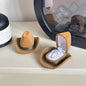 Hat-Shaped Jewelry Box Denim-Style - Mini Storage for Rings, Earrings & Necklaces, 2.7" x 2.2" x 1.5"