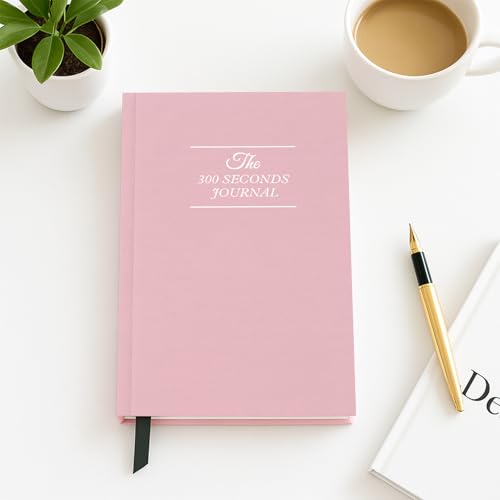 Gratitude Journal – 5 Minute Daily Reflection with Prompts for Mindfulness, Self Care & Positive Thinking, 300 Seconds Guided Journal Pink Edition for Women & Men Available All Year Round - color: Light Pink