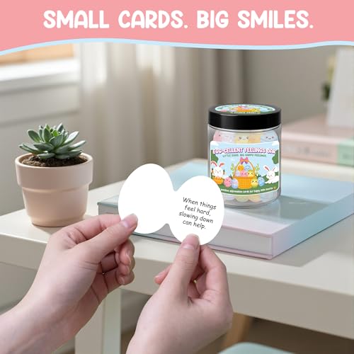Positive Easter Eggs Jar, 60 Positive Affirmation Egg Cards for Kids & Teens, Easter Basket Stuffers for Kids, Easter Basket Stuffers, Easter Egg Fillers, Gifts for Boys & Girls - color: Positive Egg