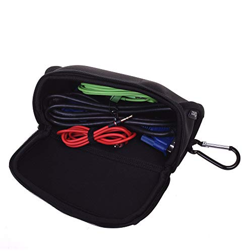 Cosmos Black Neoprene Utility Storage Case Pouch Bag Pen Holder Zipper Travel Carry Bag
