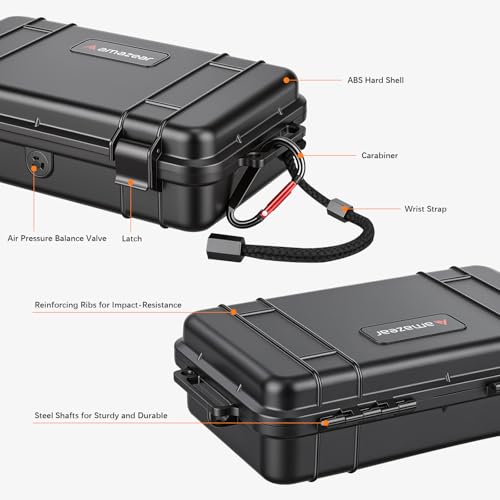 AMAZEAR Waterproof Hard Case Compatible with DJI OSMO Pocket 4 / Xtra Muse, Pocket4 Creator Combo Accessories Small Hard Shell Cover Travel Box for Carrying, Protection, Storage, Organization, Black