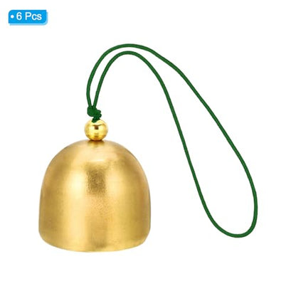 PATIKIL 6 Pcs Wind Chime, Hanging Bells Temple Bells Retro Outdoor Hanging Metal Chinese Wind Chime Round for Outside Garden Camping, Gold Green - color: Gold Green