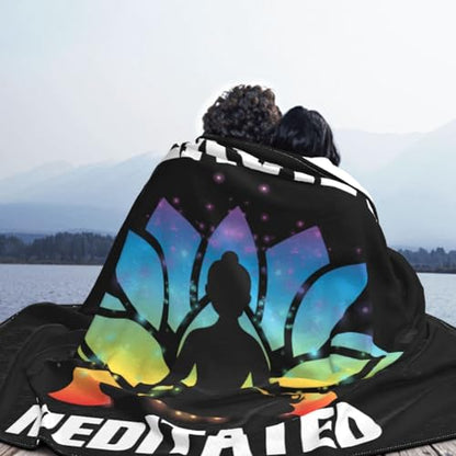 Buddha Buddhism Heavily Meditated Yoga Premium Fleece Blanket, Ultra-Soft Plush Throw Blanket, Warm Cozy Fleece Blanket for Bed, Couch & Travel 40"x30"