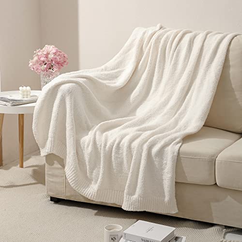 bearberry Super Soft Fluffy Throw Blanket Lightweight Cozy Warm Bed Blankets for Couch Bed Sofa All Season (Cream, 60”x80”) - color: Cream, size: Twin(60″x80″)