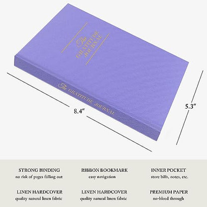 The Gratitude Journal - for More Mindfulness, Happiness, Positive Vibes, Affirmations, Productivity, and Self Reflection -Undated Daily Journal - color: Lavender