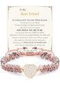 Gifts for Daughter Granddaughter, To My Mom Grandma Wife Girlfriend Sister Jasper Heart Bracelets Birthday Graduation Anniversary Christmas Stocking Stuffers Valentines Mothers Day Jewelry - style: 4.Gift To My Best Friend: Pink Beads
