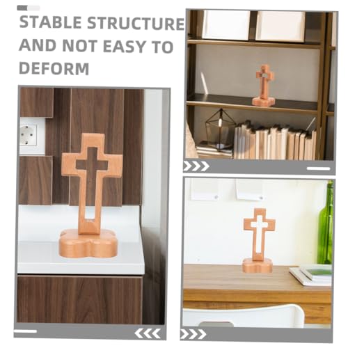 Sosoport Altar Decoration with Stand for Spiritual Faith Natural Wood Grain for Home Religious Settings