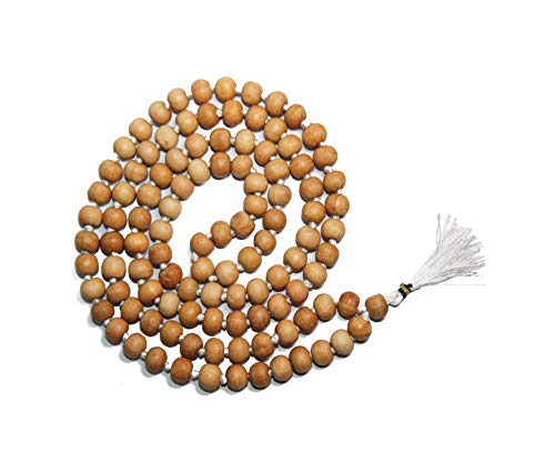 White Tulsi Japa Mala 108 +1 Beads Prayer Beads Mala Necklace Wooden Mala Beads 108 hare krishna rosario tibetano 8mm