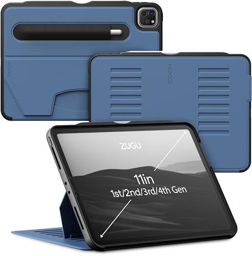 ZUGU Case iPad Pro 11 Inch Case, 1st/2nd/3rd/4th Generation 2018/2020/2021/2022, Slim Protective Cover, Wireless Apple Pencil Charging, Convenient Magnetic Stand. Sleep/Wake Cover, Slate Blue - color: Slate Blue