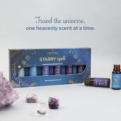 Starry Spell Fragrance Oil Set – 6 Magical & Calming Aromatherapy Blends for Stress Relief, Relaxation & Emotional Wellness | Mystical Fragrance Oils for Diffusers, Massage & Meditation
