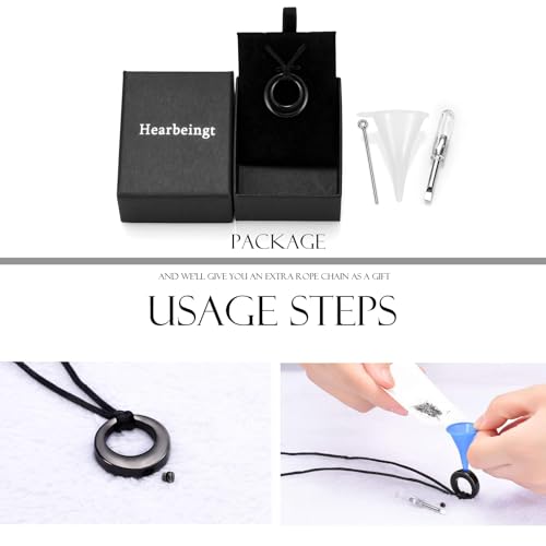 Hearbeingt Cremation Jewelry Urn Necklace for Ashes for Women Men, Circle of Life Eternity Memorial Pendant Ash Jewelry