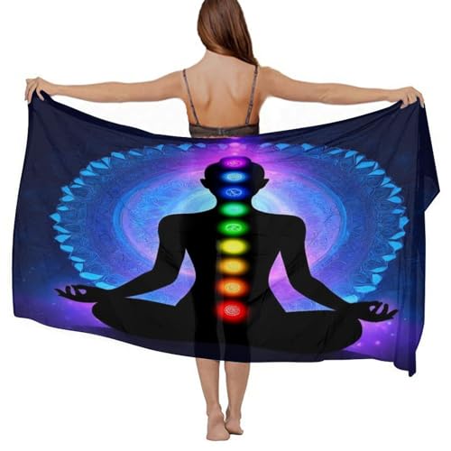 Fashion Travel Swimwear Bikini Wrap All Seasons Chiffon Scarf Beach Yarn Shawl - color: Color972