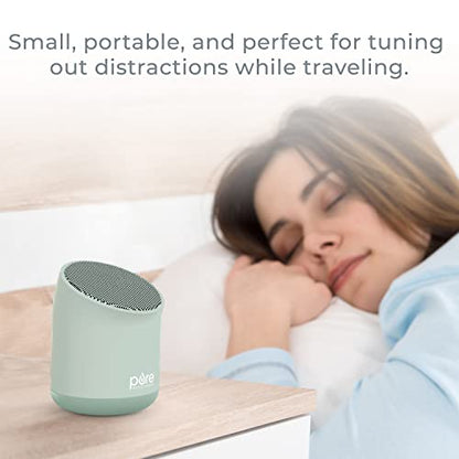 Pure Enrichment Wave Mini Zen Soothing Sound Machine - Portable Sound Machine for Yoga Studios, Travel & Sleep - 6 Relaxing Sounds, Optional Timer & Rechargeable Lithium Battery (Tranquil Green) - color: Tranquil Green