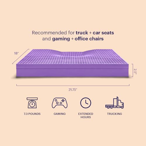 Purple Ultimate Seat Cushion | Pressure Reducing Grid Designed for Ultimate Comfort | Designed for Gaming | Made in The USA - size: Ultimate