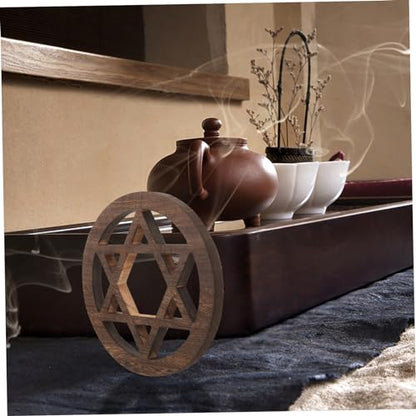 PRETYZOOM Unique Wall Hanging Wood Carving Altar Decor Spiritual Decor Flower of Life Art