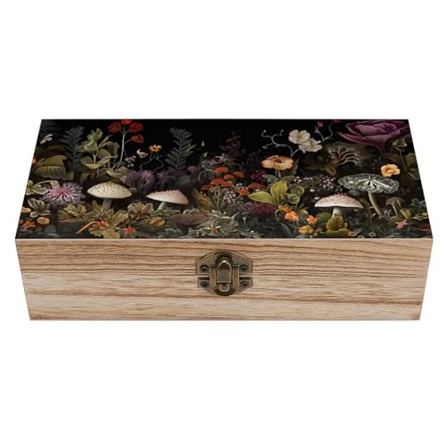 Flower Wooden Storage Box 7.9x3.7x2.3 Inch,Keepsake Decorative with Hinged Lids Wedding Memory for Large Crafts Small Jewelry Photos Organizer - color: style-16