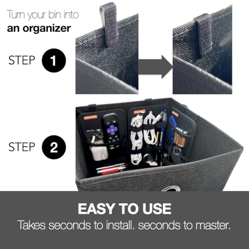 Travel Drawer Bin Organizers - Pack of 3, Elastic Panels for Cables, Cords, Electronics, Suitcase - Tactical Organizer Board for Junk Drawer and Bin