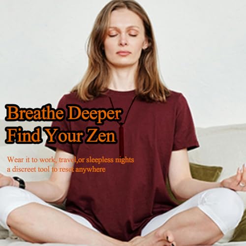 Anxiety Breathe Easy Necklace – Mindfulness Breathing Tool with Stainless Steel Pendant for Natural Calm, Stress Relief