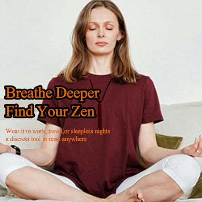 Anxiety Breathe Easy Necklace – Mindfulness Breathing Tool with Stainless Steel Pendant for Natural Calm, Stress Relief