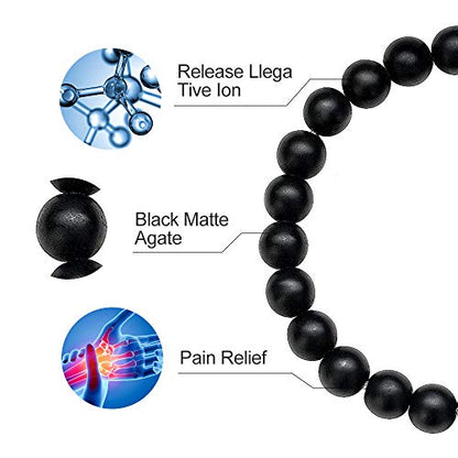 M MOOHAM Fathers Day Gift Mens Bracelet - Beaded Natural Stone 8mm Tiger Eye Matte Agate Lava Rock Bracelets for Men Teen Boys Grandpa Dad Birthday Gifts Jewelry - style: Matte Agate Bracelet&Tiger Eye Bracelet
