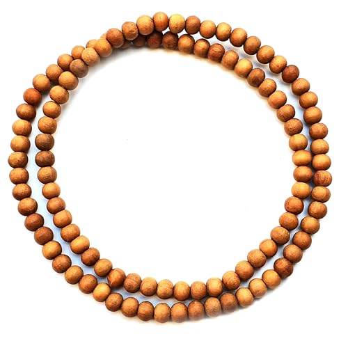 Sandalwood Bracelet for Women Men Buddhist Prayer Strand Chandan Bracelet Handmade Stretchable Elastic Sandalwood Beaded Wristbands for Yoga Meditation - style: 108 Beads 6mm Bracelet