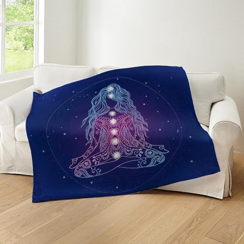 CafePress Yoga Girl Detailed Design Throw Blanket Super Soft Fleece Plush Throw Blanket, 60"x50"