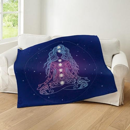 CafePress Yoga Girl Detailed Design Throw Blanket Super Soft Fleece Plush Throw Blanket, 60"x50"