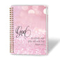XUNLURY Pretty Pink Christian Notebook, Church Notes Notebook, Psalm 46:5 Spiral Notebooks 5.5x8.3 Inch,God is Within Her She Will Not Fall Prayer Bible Journal for Woman - color: Color_A