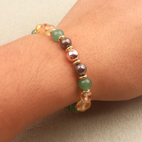 KSQS Healing Stone Bead Bracelet for Women, Natural Gemstones Balance Protection Bracelet, Spiritual Crystal Beads Bracelet Anxiety Relief with Meaning Card - style: Success