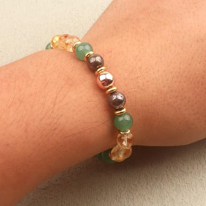 KSQS Healing Stone Bead Bracelet for Women, Natural Gemstones Balance Protection Bracelet, Spiritual Crystal Beads Bracelet Anxiety Relief with Meaning Card - style: Success