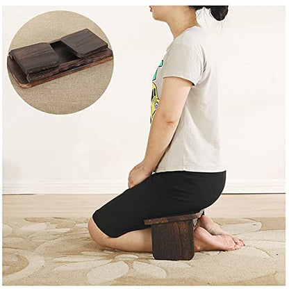 Meditation Bench Portable, Meditation Stool Kneeling with Foldable Legs Hinges Yoga Benches Ergonomic Bamboo Wooden Chair Folding Prayer Seat for Deeper Meditation(Color:Wood Color)