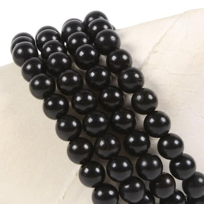 Justinstones Gem Semi Precious Gemstone 8mm Round Beads Stretch Bracelet 7 Inch Unisex - color: Ebony Wood