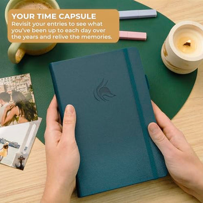 Clever Fox One Line A Day Journal – 5-Year Memory Notebook – Daily Time Capsule Diary for Women & Men –Five-Year Day-by-Day Planner (Deep Sea) - color: Deep Sea