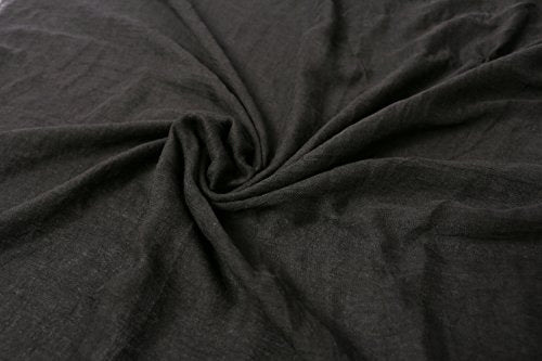 Women's Cotton Scarves Lady Light Soft Fashion Solid Scarf Wrap Shawl - color: Black