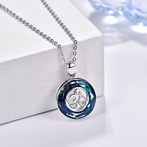 Palpitate Crystal Pendant Necklace 925 Sterling Silver Crystal Jewelry Christmas Gifts for Women - style: OM-06