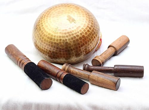 Beaten Tibetan Singing Bowl Set of 5 Hand Hammered - Buddhist Meditation Bowls from Nepal