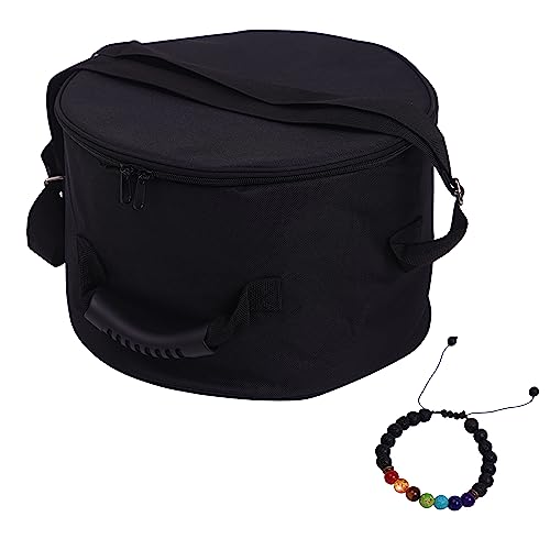 Singing Bowl Carry Case - 12 inch Black Padded Singing Bowl Bag, Sound Bowl Carrier/Crystal Bowl Bag for Storage and Transport - comes with Adjustable Unisex Chakra Bracelet
