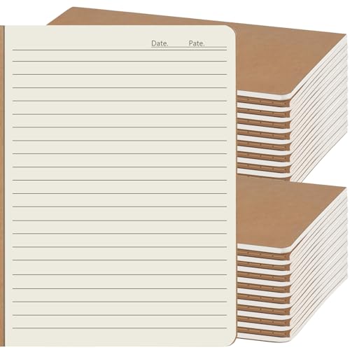 36 Pack A5 Kraft Notebooks Journals Bulk, 8x5.5 Inches Lined College Ruled Notebook, Composition Notebook for School Office Travel, 34 Sheets 68 Pages