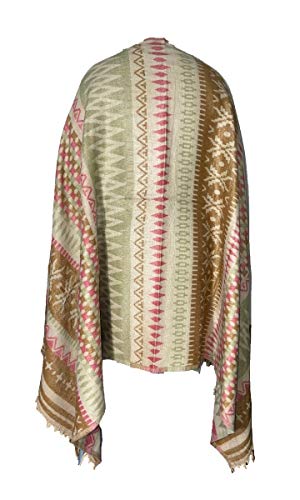 Tibetan Meditation Shawl 100% Yak Wool Handloom Thickened Geometric Open Shawl Cloak The Scarf of Tourism Ethnic Wind in Tibet Keeping Warm in Autumn 0179