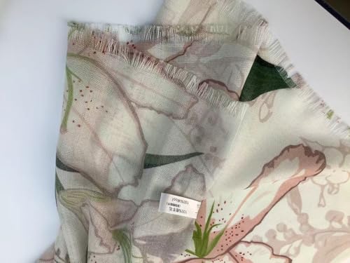 Cashmere-soft Mercerized wool Shawl Pashmina Lightweight Travel Wrap & Evening Scarf |Office |Wedding - color: Butterfly Lily Beige