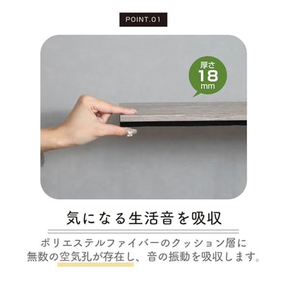 Fuji Boeki 40968 Wood Sound Absorbing Wall Panel, Soundproofing, Width 15.9 x Depth 0.7 x Height 31.5 inches (40.5 x 1.8 x 80 cm), Light Gray - color: Gray (Light Gray)