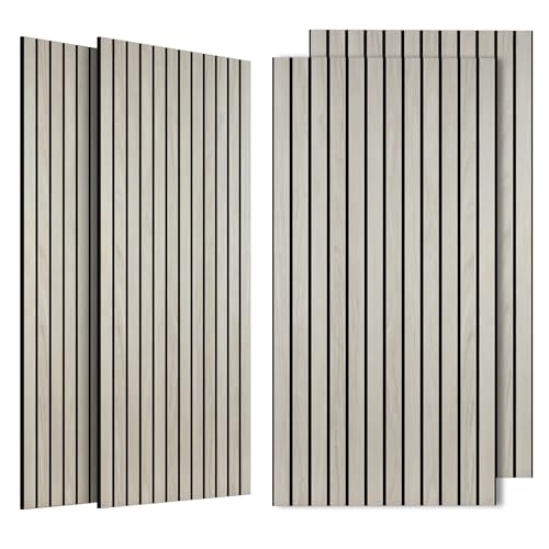 4 Pack Large Acoustic Panels 47.2”x23.6”, Decorative Acoustic Wall Panel, Sound Proof Panel with Simulated Wood Grain Finish, for Office,Home Theater,Studio,Living Room, Natural Oak - color: Natural Oak, size: 4 PACK