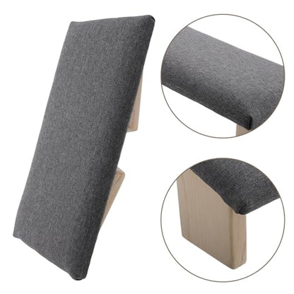 Foldable Wooden Bench Deep Gray Ergonomic Stool with Slanted Seat for Mindfulness Practice and Prayer