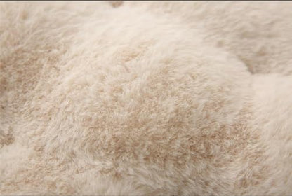 Large Floor Pillow Meditation Cushion Round Floor Cushions for Adults,Luxury Faux Fur Thick Floor Pillows for Sitting Put in Living Room Balcony Outdoor Tatami（Beige）