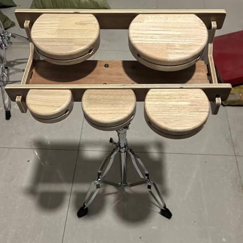 Amagogo Wood Percussion Block Percussion Instrument with Mallet Five Tone Music Toy Musical Tool Chinese Traditional Rhythm Clapper