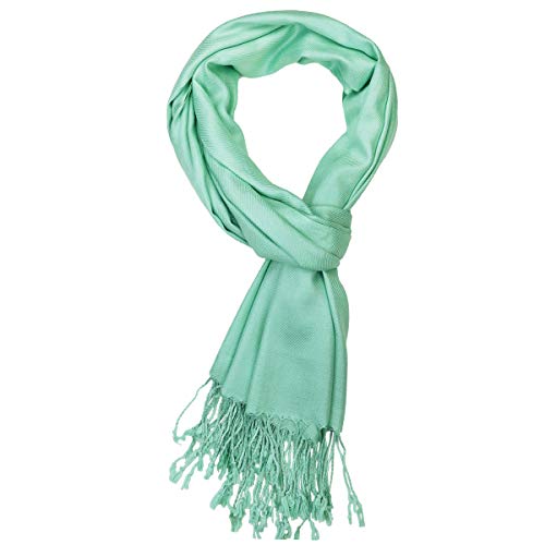 Falari Women's Soft Solid Color Pashmina Shawl Wrap Scarf, for Wedding, Bridesmaid Gifts, Evening Dress - color: Mint