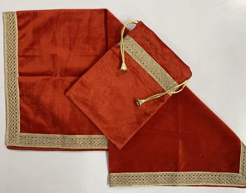 SMMS Spiritual Velvet Table Cloth Altar Tarot Spread (Red, Medium- 61cm*61cm/ 24inch*24inch) - color: Red, size: Medium- 61cm*61cm/ 24inch*24inch