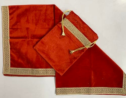 SMMS Spiritual Velvet Table Cloth Altar Tarot Spread (Red, Medium- 61cm*61cm/ 24inch*24inch) - color: Red, size: Medium- 61cm*61cm/ 24inch*24inch