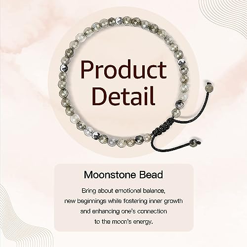 Thank You Gifts for Women: Teacher Appreciation Office Gifts for Coworkers Employee Boss Lady Manager Colleague Natural Stone Bracelet - color: Moonstone
