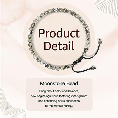 Thank You Gifts for Women: Teacher Appreciation Office Gifts for Coworkers Employee Boss Lady Manager Colleague Natural Stone Bracelet - color: Moonstone